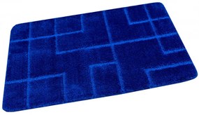 Kúpeľňový koberček Inez modrý, geometrický