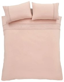 Ružové obliečky na dvojlôžko/predĺžené 230x220 cm Broderie Anglaise – Catherine Lansfield