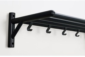 Čierny nástenný vešiak z dubového dreva Milford - Rowico