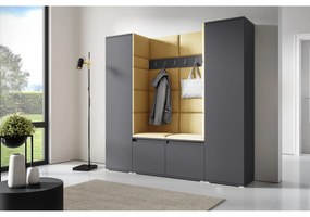 Predsieňová stena AMI 31 Bez zrkadla Grafit Žltá