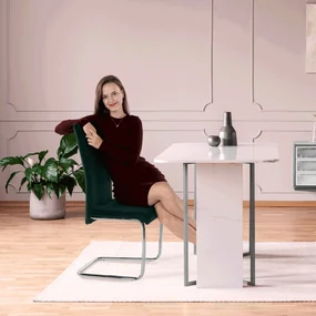 Jedálenská stolička Canary NEW (smaragdová + svetlé šitie). Vlastná spoľahlivá doprava až k Vám domov. 1028862