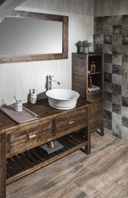 Sapho Sapho, BRAND umývadlová skrinka 100x73x50cm, morený smrek, BA101S