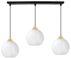 Závesné svietidlo Costa, 3x biele sklenené tienidlo, b/g