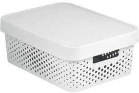 Curver Úložný box INFINITY 11l s vekom biely dierovaný