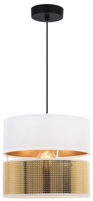Závesné svietidlo Asti2, 1x PVC/biele textilné tienidlo, (fi 20cm), g, b