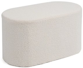 Noela Oválny puf s poťahom z buklé ADAL biely