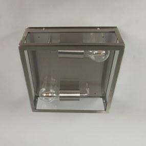 Moderné štvorcové vonkajšie stropné svietidlo oceľ 2-žiarovkové - Rotterdam