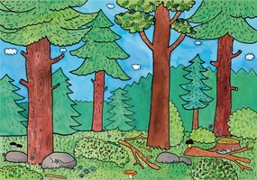 MARIONETINO – Zadná scéna k rozprávke O Budulínkovi (2 motívy)