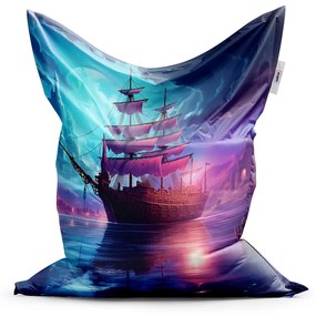 Sablio Sedací vak Magická plachetnica pod mesiacom - 150x100 cm