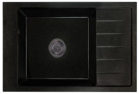Kuchynský drez Lurano (čierna + textúra) (s 1 otvorom pre batériu) (P). Vlastná spoľahlivá doprava až k Vám domov. 1066125