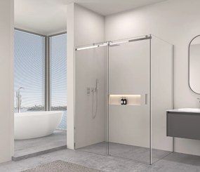 Erga Lynn, sprchový kút s posuvnými dverami 130(dvere) x 120(stena) x 195 cm, 8mm číre sklo, chrómový profil, ERG-V02-LYNN-D130G120-CL-CR