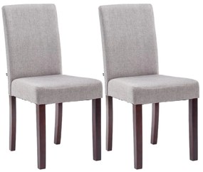 Jedálenská stolička Inn (SET 2 ks) - látka, nohy tmavo hnedé - Svetlo sivá
