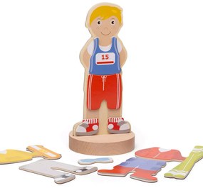 Bigjigs Toys magnetické obliekacie puzzle Športové aktivity