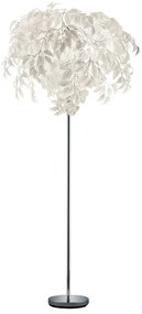 Biela stojacia lampa Trio Leavy, výška 180 cm