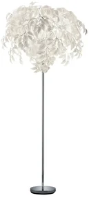 Biela stojacia lampa Trio Leavy, výška 180 cm