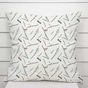 Biante Bavlnená obliečka na vankúš Sandra SA-560 Vážky a levandule na bielom 60 x 60 cm