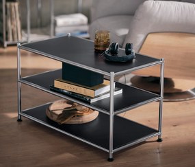 Kovový konferenčný stolík »CN3«, otvorený, čierny