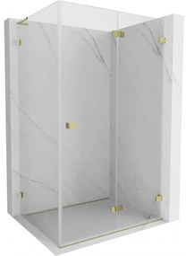 Mexen Lunar-F L, sprchový kút pravý 90 x 70 cm, 8mm číre sklo, zlatý profil, 836L-090-070-50-00-P