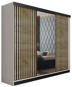 Skriňa Malani 200 L biely / dvierka craft zlatý