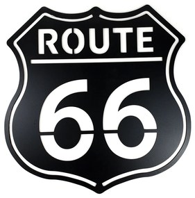 Veselá Stena Drevená nástenná dekorácia Route 66 čierna