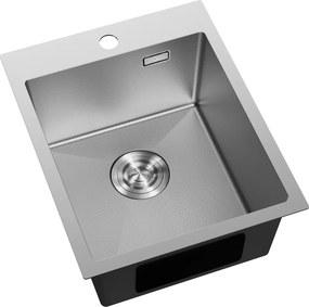 Mexen Solix, 1-komorový nerezový drez 400 x 500 mm, brúsena oceľ, vzor voština, 6406401000-01HC