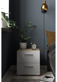 Biely nočný stolík v dekore duba Pepe - Tvilum