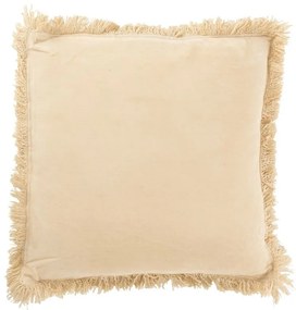 Béžový zamatový vankúš so strapcami Fringe - 50*9*50 cm