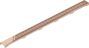 Mexen Flat, lineárny podlahový žľab 100 cm, ružové zlato, 1623100