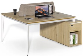 Kancelársky set pre 2 osoby Houseland Profit Max 04 1614 dub/biela