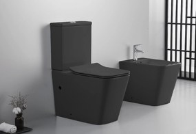 CERANO - Keramický závesný bidet Forte - čierna matná, CER-CER-538756