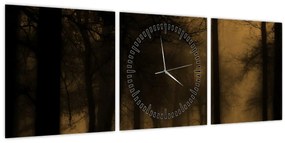 Obraz - Temný les (s hodinami) (90x30 cm)