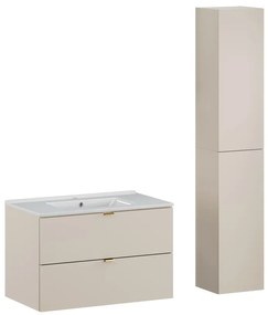 Kúpeľňová zostava Dalia kašmírová so zápustným umývadlom a skrinkami 80 cm kašmírová