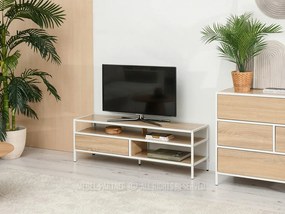 TV stolík/skrinka Soren Rtv (sonoma + biela). Akcia -19%. Vlastná spoľahlivá doprava až k Vám domov. 1111730