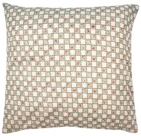 Béžová obliečka na vankúš s kvetmi Patchwork - 50*50 cm