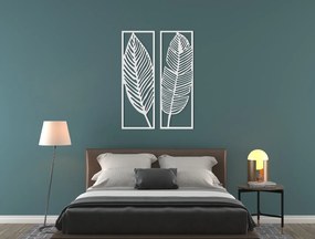 drevko 2-dielny obraz na stenu Listy Rozmer obrazu: 44,5 x 32,5 cm, Farba dekorácie: Čierna