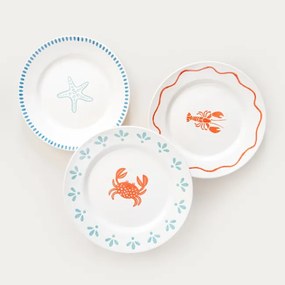 Dezertný tanier KAOMA biely / oranžový 774577