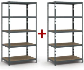 Policový regál 1+1 ZADARMO, 1790x900x600 mm, nosnosť 175kg