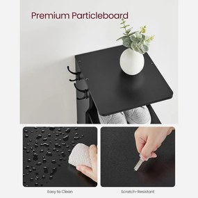 Úzky botník, 6-úrovňový stojan na topánky, čierny