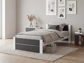 Posteľ IKAROS DOUBLE 80 x 200 cm, antracit/biela Rošt: S lamelovým roštom, Matrac: Bez matraca
