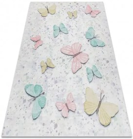 Koberec protišmykový BAMBINO Motýle, pre deti Veľkosť: 80x150cm