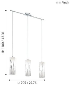 Eglo 92741 - Závesné svietidlo RIVATO 3xE27/60W/230V