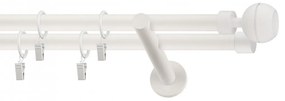 Dekorstudio Garniža dvojradová OPTIC biela-matná 19mm Dĺžka: 360cm, Typ príslušenstva: Krúžky tiché so štipcami