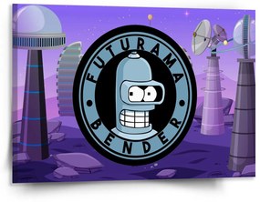 Sablio Obraz Futurama Bender Planéta s vysielačmi - 150x110 cm