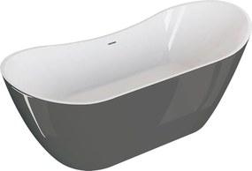 Polimat Akrylátová voľne stojaca vaňa Abi 180x80 POLIMAT-Rozmery: 180x80, POLIMAT-Farba vane: Biela / čierna lesk