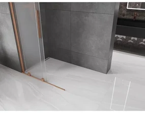 Mexen Velar, sprchová zástena s posuvnými dverami Walk-in 110 x 200 cm, 8mm sklo námraza, medená matná, 871-110-000-33-65