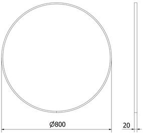 Mexen Loft, okrúhle kúpeľňové zrkadlo 80 cm, farba rámu biela, 9850-080-080-000-20