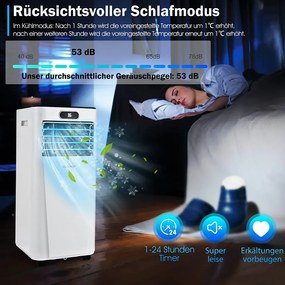 4 v 1 klimatizácia Chladenie & Ventilácia & Odvlhčovanie Prenosná klimatizácia s diaľkovým ovládaním 9000 BTU pre 30㎡