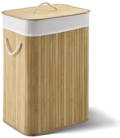 72 l bambusový košík na bielizeň s vekom a vreckom
