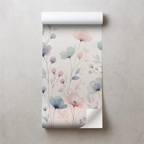 Samolepiaca tapeta akvarelové pastelové kvety
