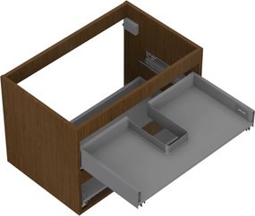 Mexen Box-A, závesná skrinka 70 cm, 2 zásuvky, orech, 91AX0-0700-470-2-86